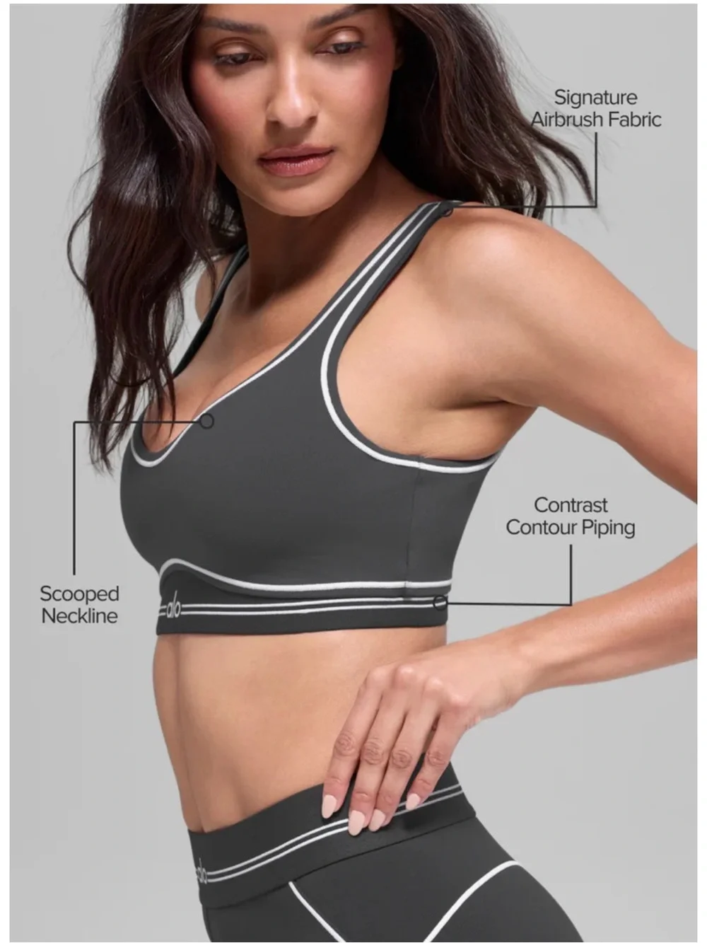 New Alo Yoga Heartthrob Airbrush Sports Bra Medium Athleisure Soft Comfortable